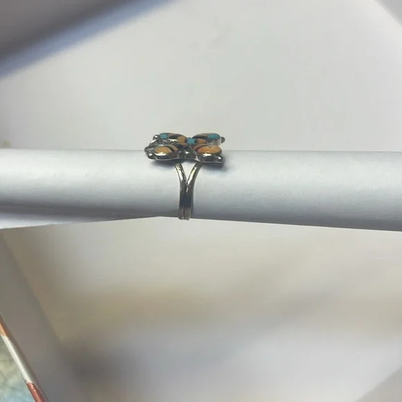 Silver 925 • Native Butterfly Ring • turquoise - Picture 2 of 3